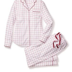 Women's Twill Pajama Set in Garnet Tattersall  LARGE